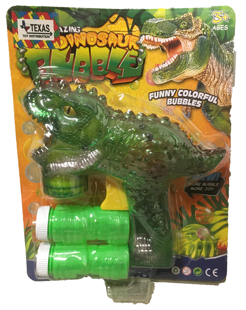 Dinosaur Bubble Gun with Bubble Solution and Lights