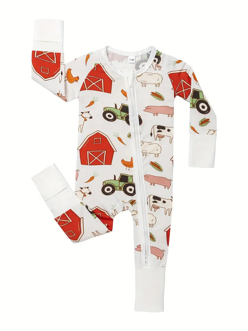 Babies Bamboo Zipper Pajamas