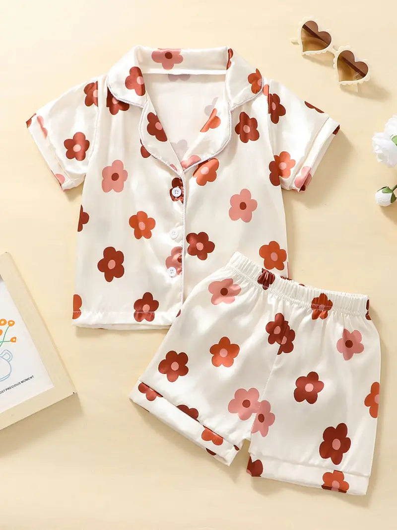Girl's Sizes 7-13 Satin Pajamas