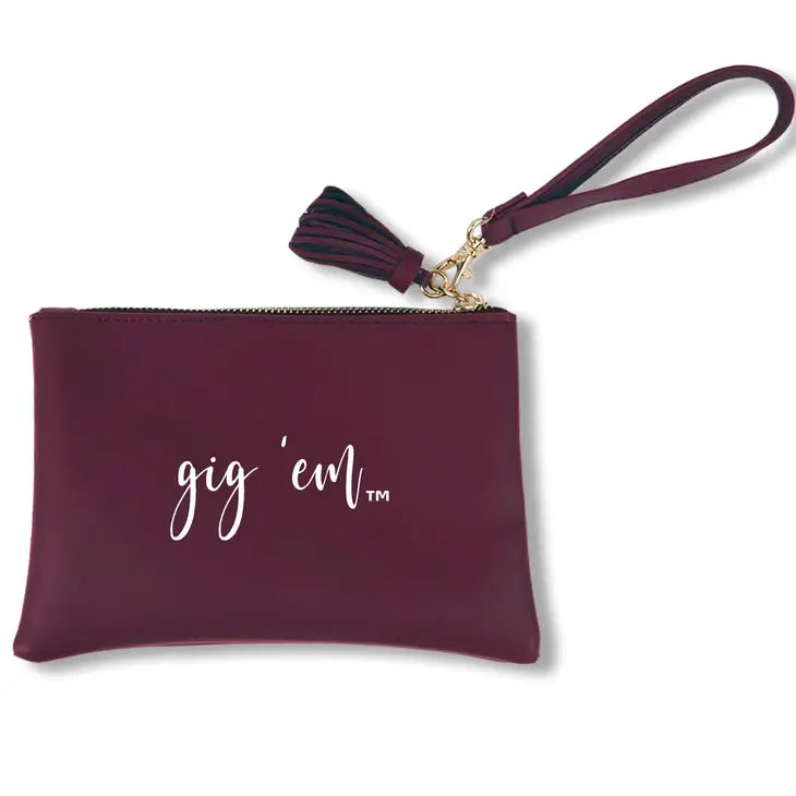 Texas A&M Gig 'Em Wristlet