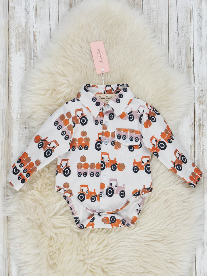 Pumpkin Tractor Romper