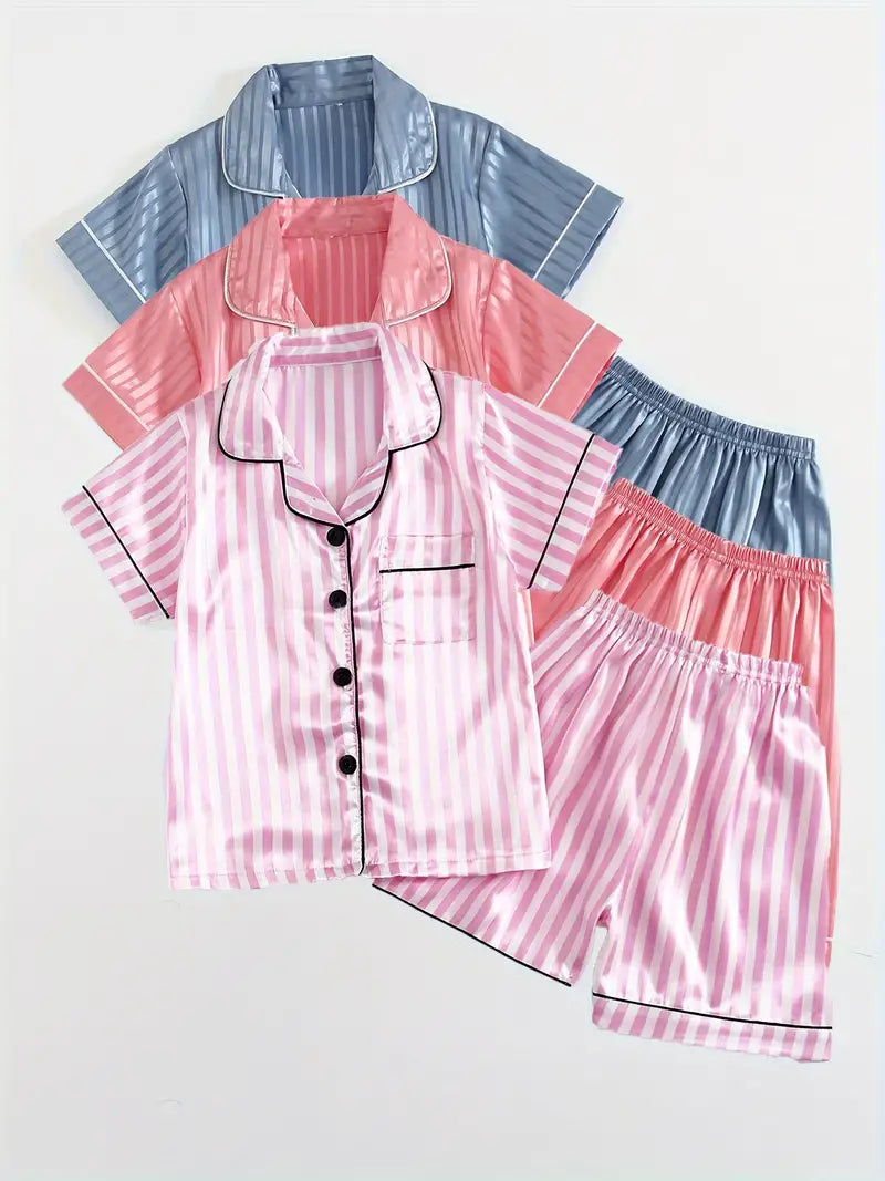 Girl's Sizes 7-13 Satin Pajamas