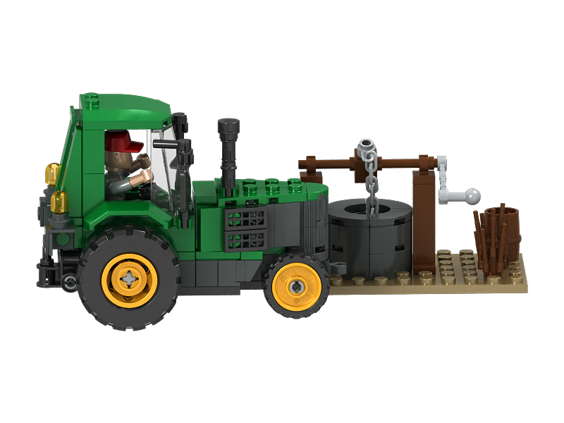 Farm Tractor and Well Building Brick Kit (178 pcs)