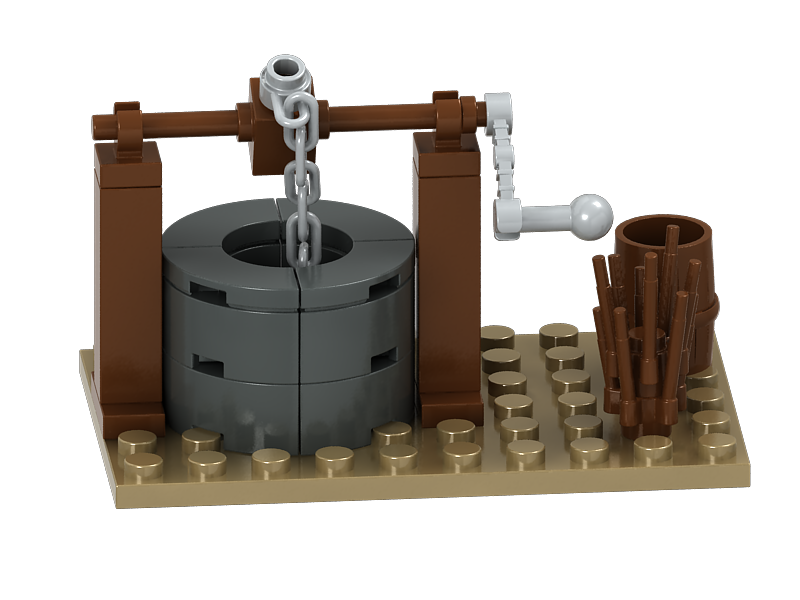 Farm Tractor and Well Building Brick Kit (178 pcs)