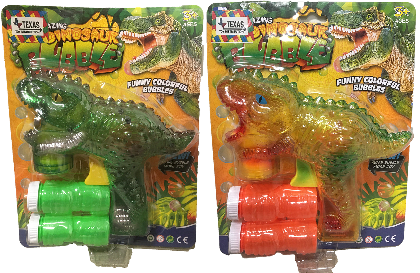 Dinosaur Bubble Gun with Bubble Solution and Lights