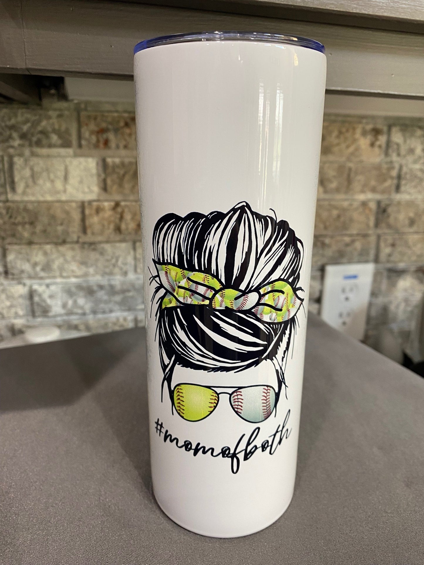 20 oz. Tumbler - Baseball/Softball #MomofBoth Cheetah