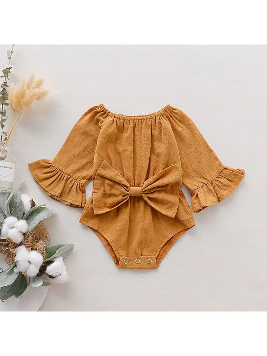 Bowknot Long Sleeve Romper
