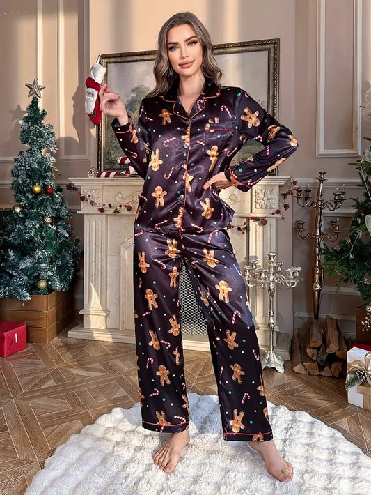 Christmas Satin Pajamas - Adult