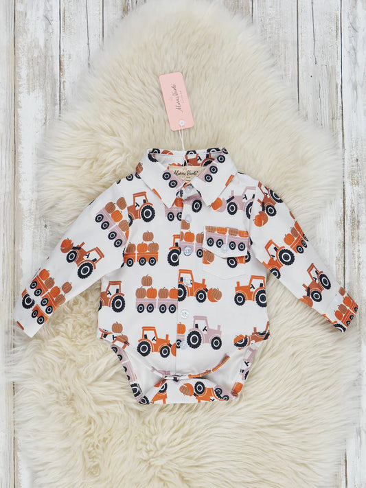 Pumpkin Tractor Romper