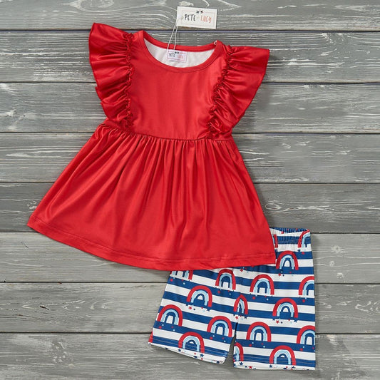 Red White & Rainbows Short Set