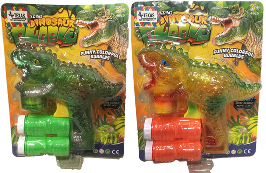 Dinosaur Bubble Gun with Bubble Solution and Lights