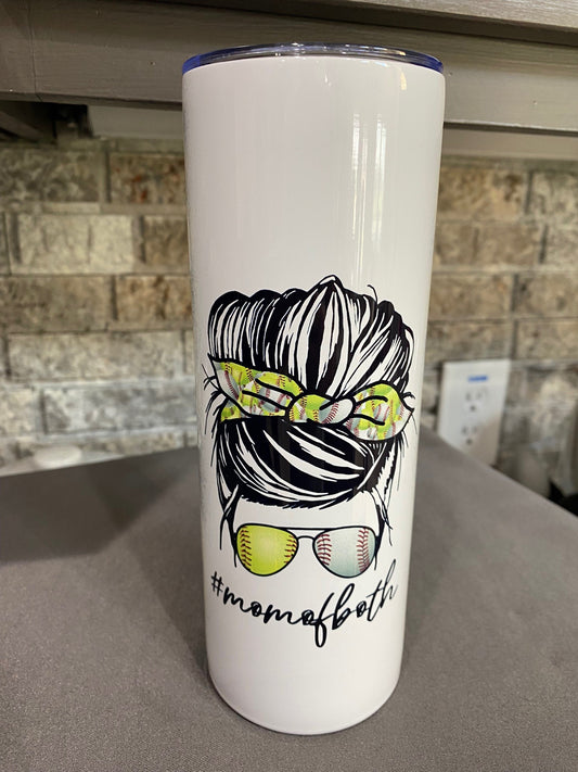 20 oz. Tumbler - Baseball/Softball #MomofBoth Cheetah
