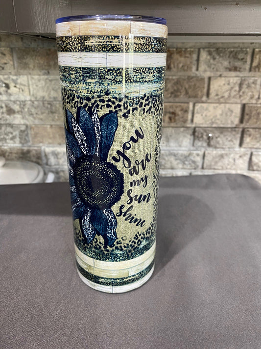 20 oz. Tumbler - You are My Sunshine - White Wash